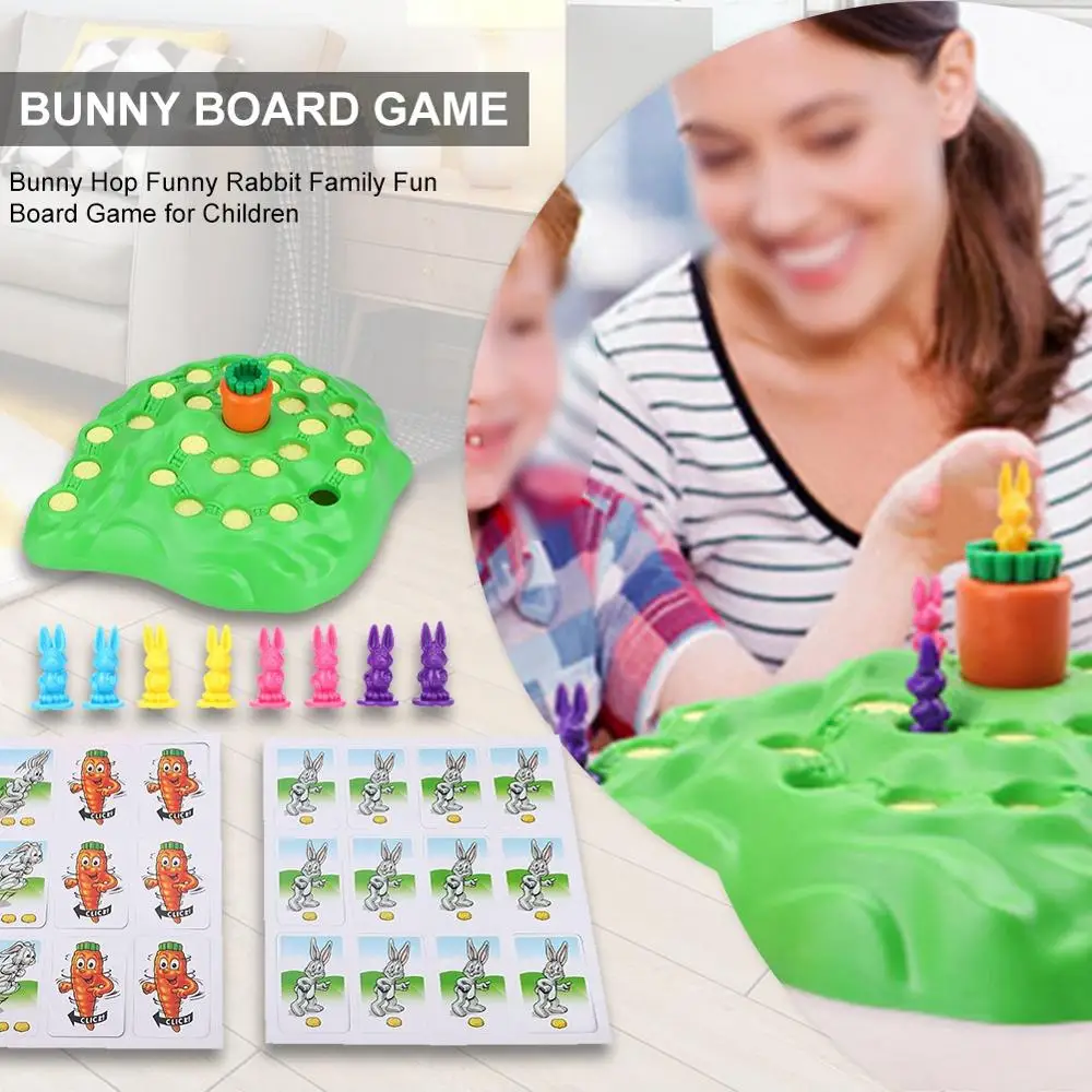 Children Board Game Bunny Hop Funny Rabbit Family Fun Board Game For