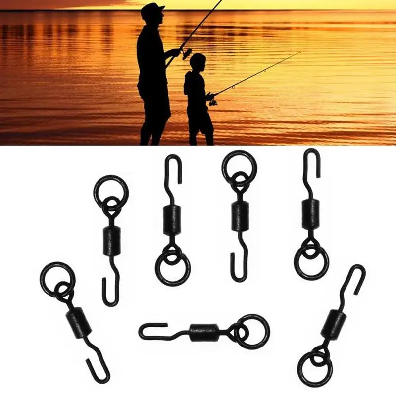 

10pcs Spinner Swivels for Carp Fishing End Tackle Quick Change Stainless Steel Fishing Brooch Fishing Connection Ring Connector