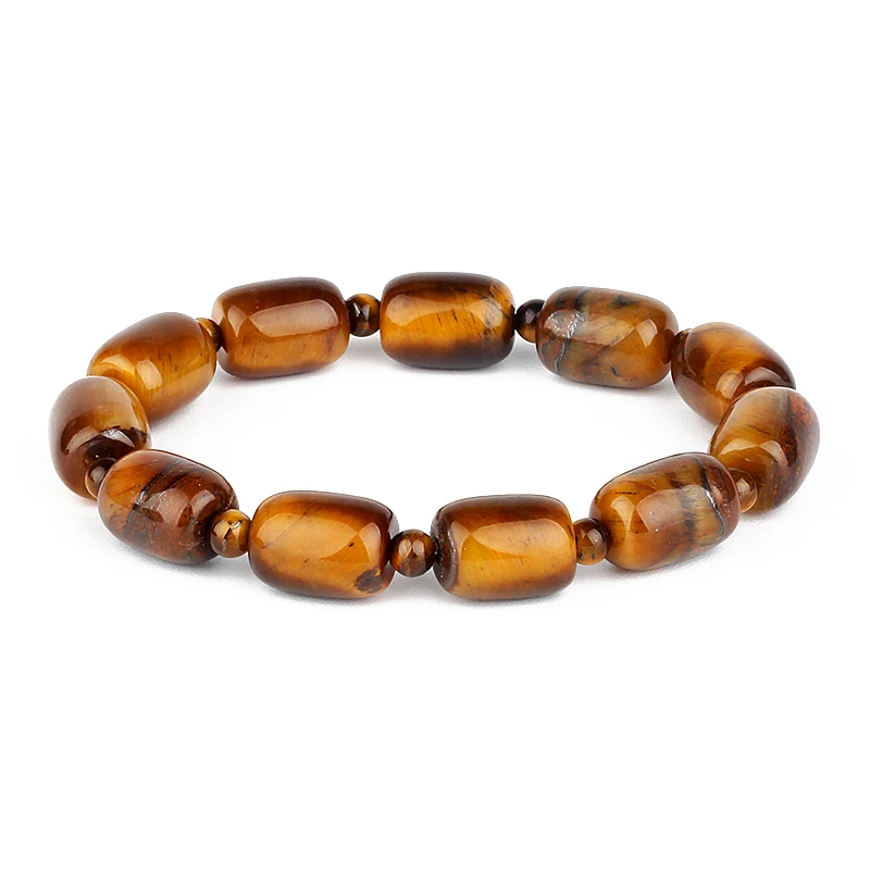 Pulsera Cuarzo Ojo De Tigre Leon Piedra Volcanica + Estuche