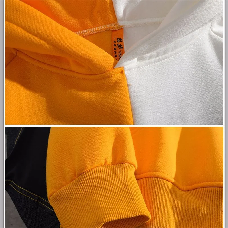 FGKKS Men's Brand Hoodies Autumn New Long Sleeve Hooded High Quality Men Stitching High Street Style Pullover Top