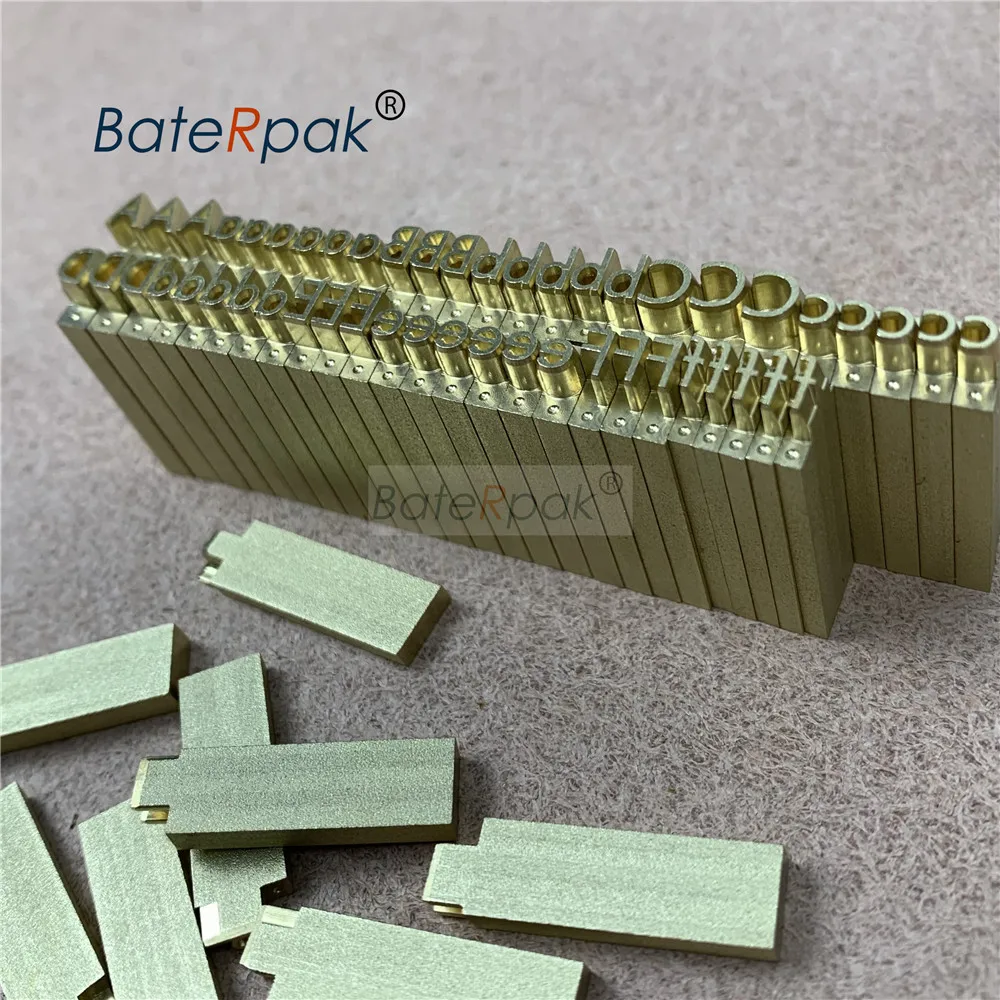 23.5MM Brass Stamping LettersTime New Roman style brass hot foil stamping letters, "A" height 4mm,307PCS/SET,10days ship out