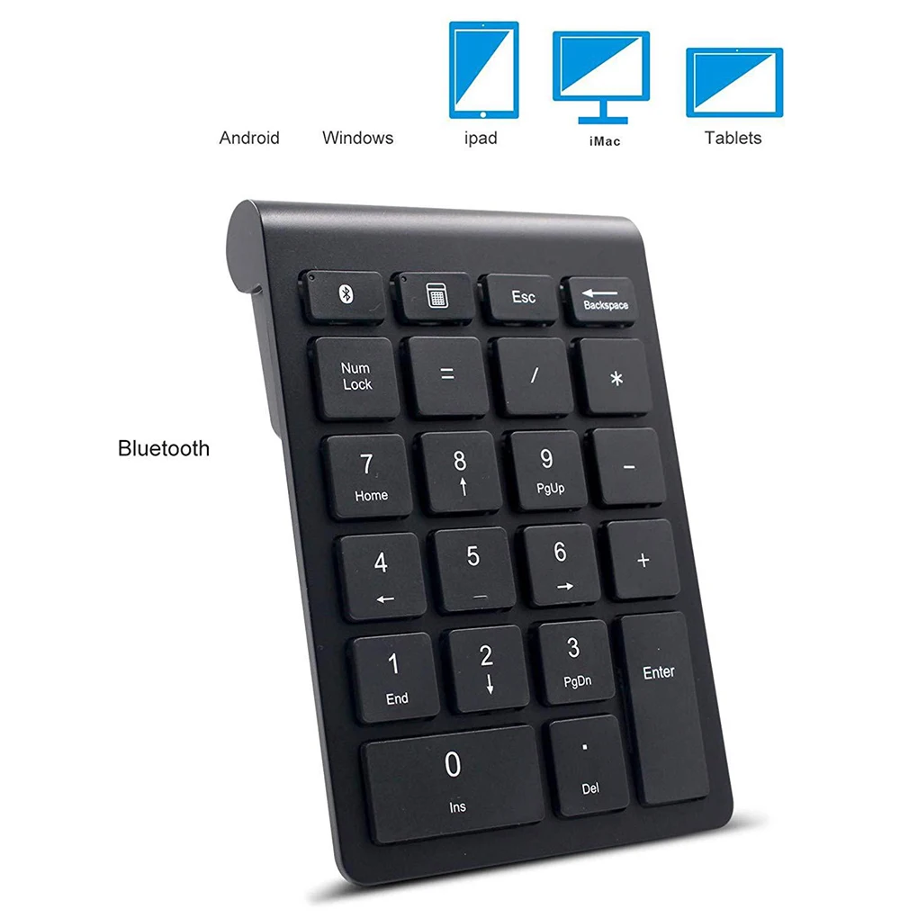 

Black Keyboard 22 Keys MIni Numpad Bluetooth Numeric Keypad Support Windows iOS Android System Brand New
