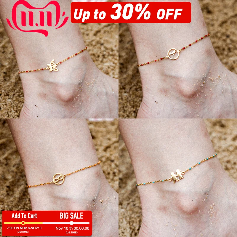

Insect geometry ladies barefoot anklet crochet sandals foot cover jewelry ankle bracelet walking ankle bracelet female leg chain