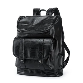 

Men Waterproof Thicken Leather Big Backpacks Men's Multifunction School Bag Boys Male Large Travel Bag Computer Laptop Backpack