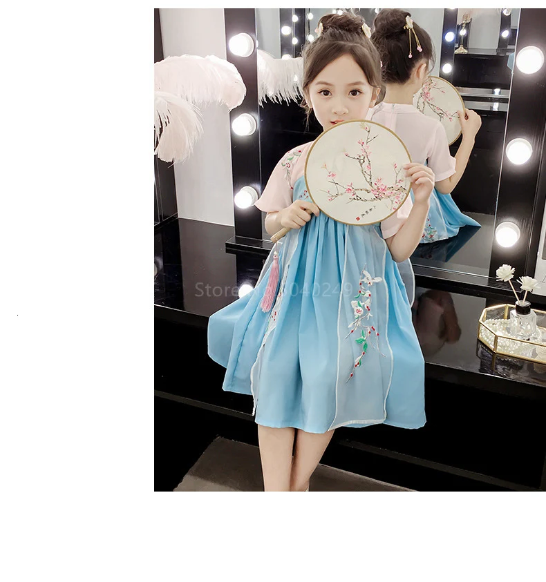 110-160 см, Hanfu, новинка, детский костюм в китайском стиле для костюмированной вечеринки, сказочное народное платье для девочек, винтажные вечерние танцевальные костюмы на год