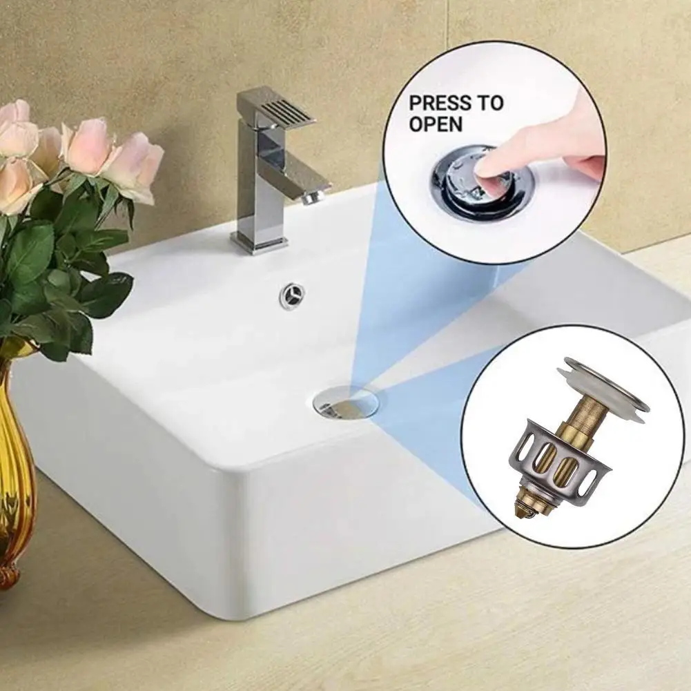 

Universal Wash Basin Bounce Drain Filter High Quality Chrome Spare Bathroom Tidy Ring Trim Ceramic Round Sink Cover Overflo K2Q3