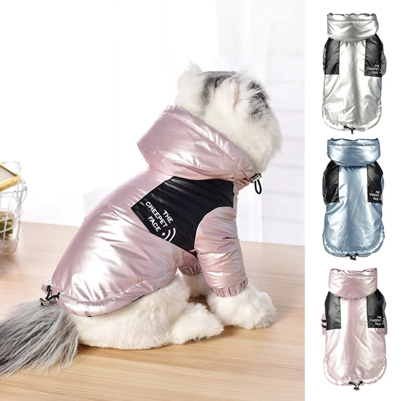 Pet Cat Thicken Warm Coat Hooded Windproof Trench Jacket For Puppy Dogs And Cats Reflective Clothes Outwear