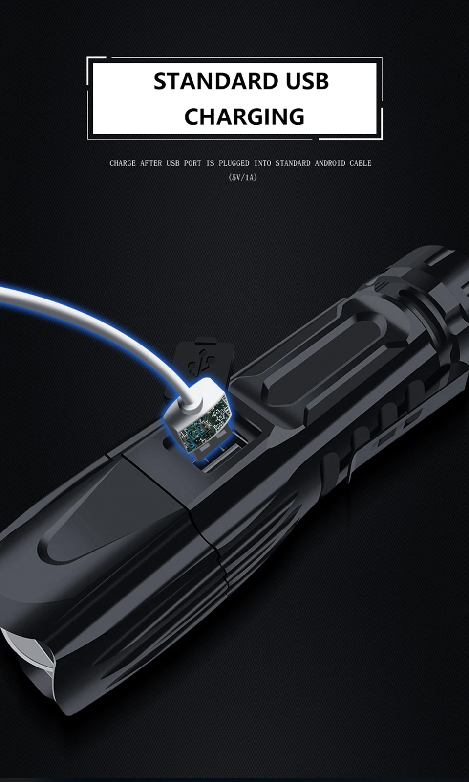 Xhp90 светодиодный фонарик, зарядка через usb, растягивающийся зум, ударопрочный, мощный, перезаряжаемый, 26650, внешний аккумулятор, фонарик