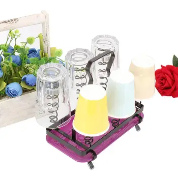 

Water Cup Drying Rack Holder Drainer Rack Spiral Bracket Innovative Handle Portable Magnified Solid Wine Glasses Organizer
