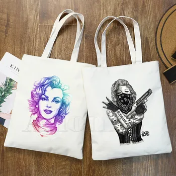 

Marilyn Monroe Canvas Bag Casual Large Hand Bags for Women Ladies Shopping Handbag Print Large Capacity Bag