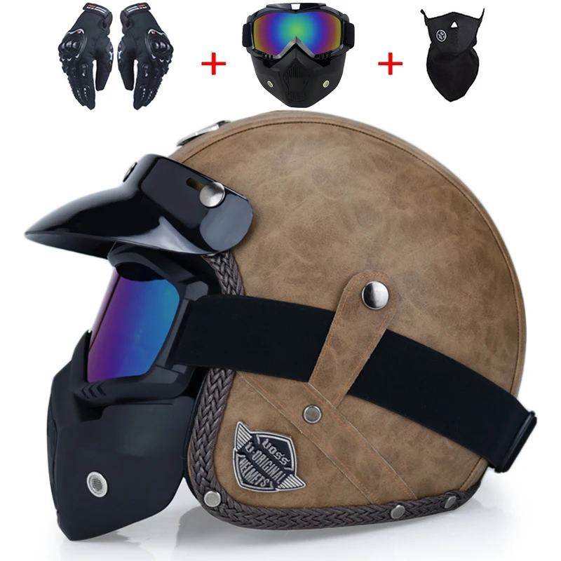 3/4 шлем с открытым лицом, персонализированные мужские и женские винтажные Ретро мотоциклетные шлемы в горошек, cascos de motociclistas - Цвет: a5