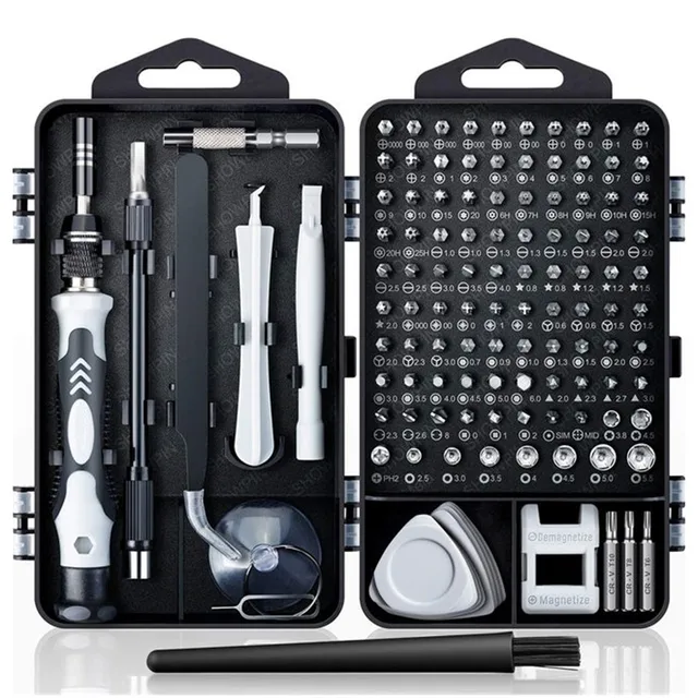Computer Repair Kit,122 in 1 Magnetic Laptop Screwdriver Kit, Precision Screwdriver Set, Small Impact Screw Driver Set with Case 122 in 1 Gray
