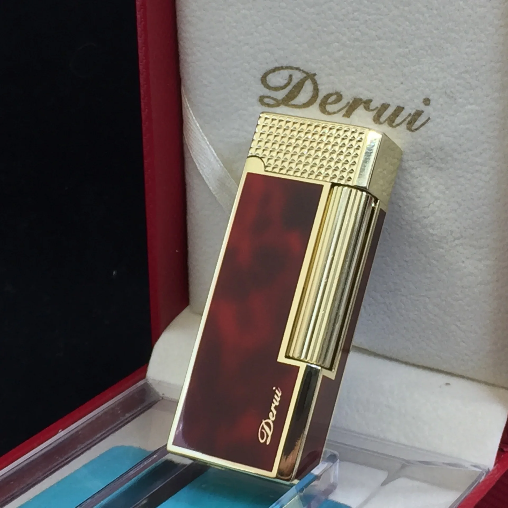 

New Bussiness Gas Lighter Compact Jet Butane Gas Engraving Metal PING Bright Sound Cigarette lighter Inflated No Gas With Box