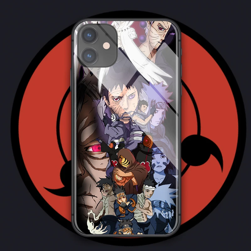 Креативный чехол Naruto Uchiha Obito роскошный стеклянный Мягкий силиконовый для