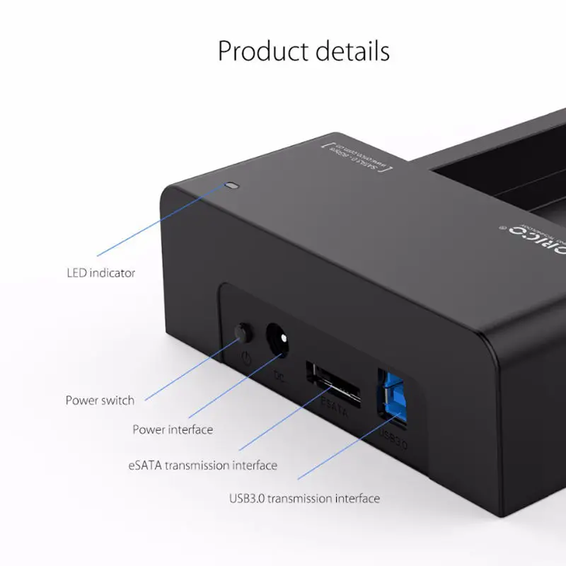 FFYY-Orico 6518Sus3-V2 3,5 дюймов Usb3.0 Hdd чехол Esata к Usb 3,0 Ns1066X Ssd док-станция высокоскоростная коробка инструмент бесплатно внешний H
