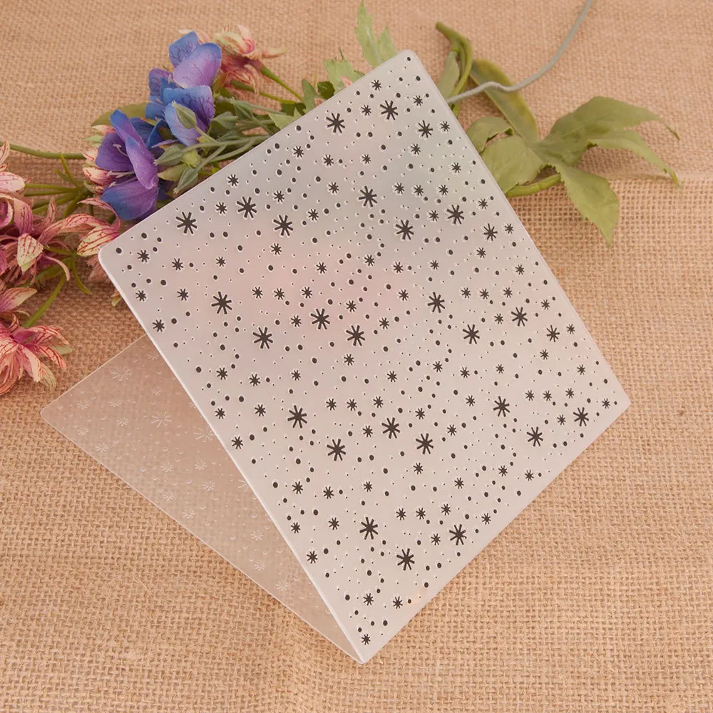 Snowflake Point Embossing Folders for File Papers Photo Album Stencils Cards Making Template 3D Scrapbooking Cutting Dies Plastic Embossing Folder Embossing Folder