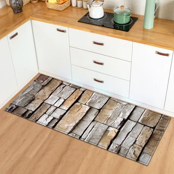 

Marble 3D Wood Grain Pattern Bedroom Hallway Anti-Slip Rug Kitchen Carpet Absorbent Mat Doormat for Entrance Door Long floor mat