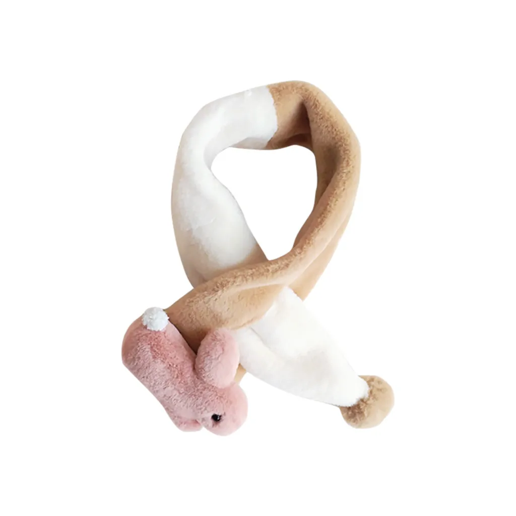 Милый детский шарф с кроликом из мультфильма; зимний лоскутный шарф унисекс; Модный шарф с кроликом; Детский Теплый шарф;#1
