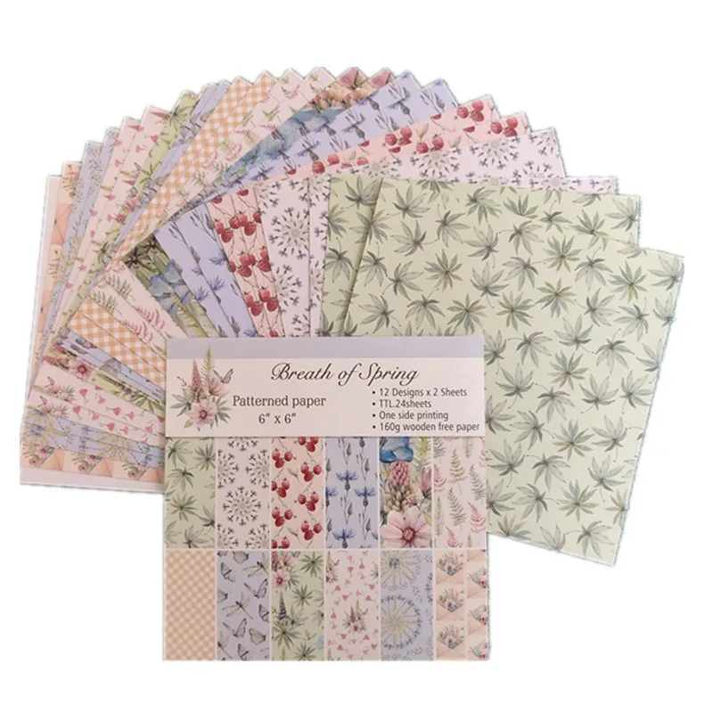 

6" single-sided printing Breath of Spring craft paper origami pattern decoration scrap paper printing background craft paper