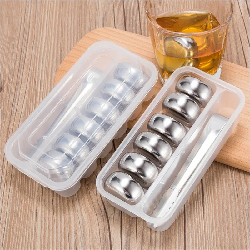 Stainless Steel Ice Cooling Cube Reusable Chilling Rock Stones Vodka Wine Whisky