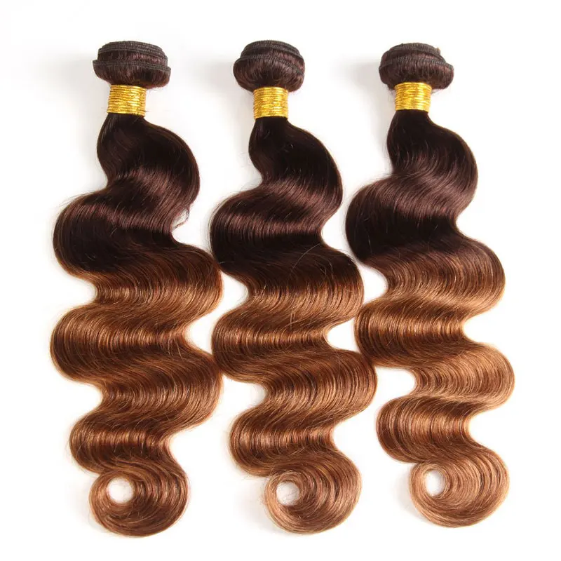 

MIHAIR Ombre Human Hair 3/4 Bundles Body Wave Ombre Brazilian Hair Two Tone Color T4/27 Remy Hair Weave Extensions