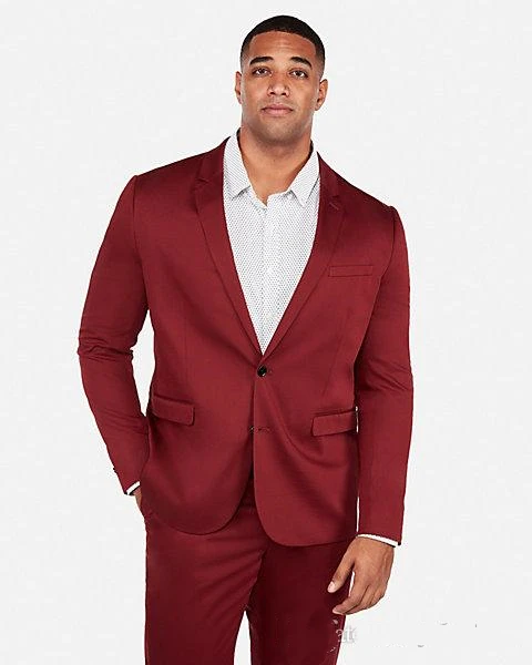 2019-dark-red-wedding-tuxedos-slim-fit-suits-for-men-groomsmen-suit-two-pieces-cheap-prom-formal-suits-(jacket-+pants) (2)