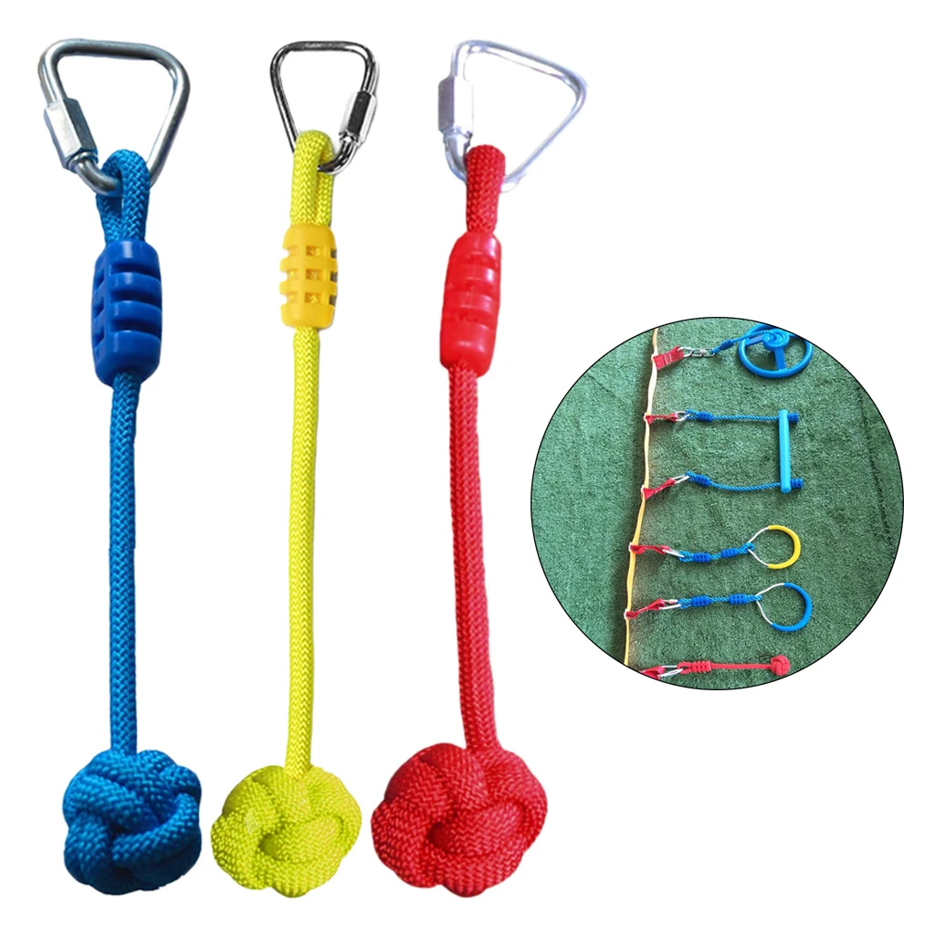 Backyard Line Hanging Obstacle Course Accessories for Kids - Slackline Fists, Swing Climbing Monkey Fist 6