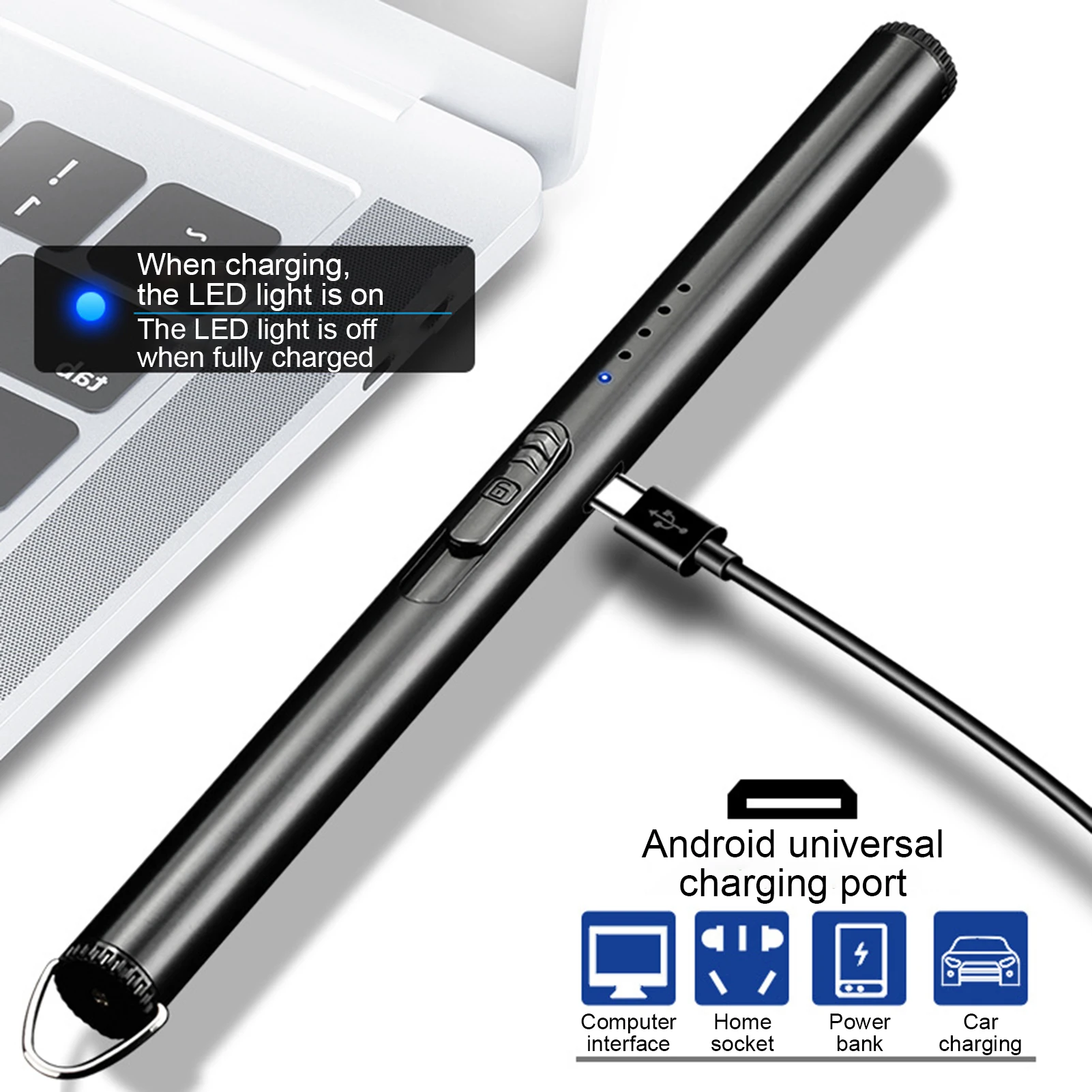 Electric Arc Lighter USB Rechargeable Windproof Flameless Plasma Ignition Long Gas Stove Candle