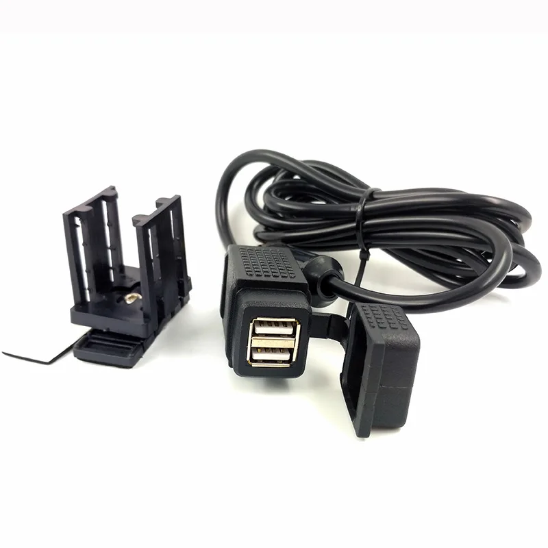 100 см SAE к USB кабель адаптер 3.1A водонепроницаемый мотоцикл двойной USB зарядное устройство Комплект двойной порт разъем питания для телефона планшета gps