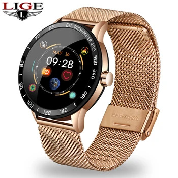 

LIGE New Waterproof Smart Watch Men Women Heart Rate Blood Pressure Health Monitor Pedometer Sport Smartwatch Replaceable strap
