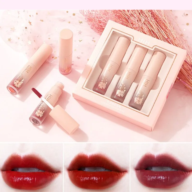 

3pcs/Set Women Moisturizer Matte Liquid Lip Glosses Lipsticks Set Cosmetic Makeup Lips Tattoo Paint Long Lasting Easy To Wear