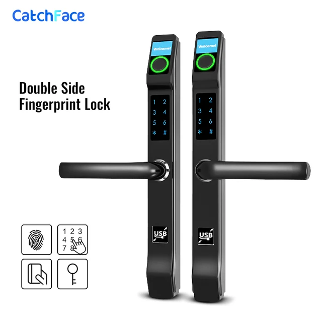 $131.4 Waterproof Fingerprint Lock Outdoor Gate Lock Iron Gate Lock RFID/Fingerprint /Code Electronic Keyless Double side Lock Garden