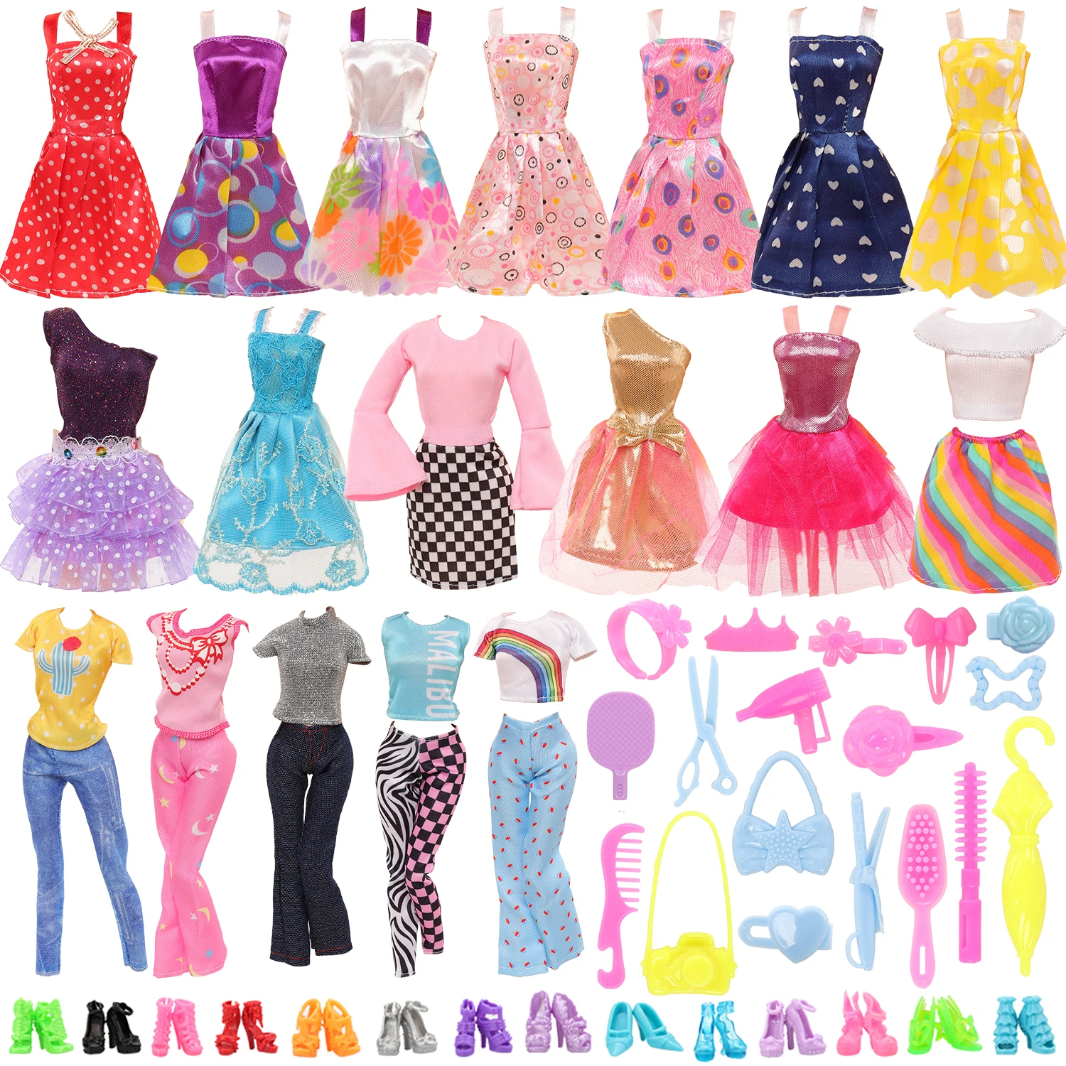 Voorkeur Schat etnisch Goedkope 48 Item Voor Barbie Pop 15 Mode Jurk 5 Set Tops En Broek 18  Accessoires 10 Schoenen Diy Dressing game Kids Meisje Speelgoed|Poppen  Accessoires| - AliExpress