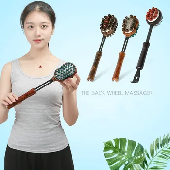 

Wood Massage Hammer Back Head Knock Massager Stick Back Relax Multifunctional Cervical Vertebra Roller Back Scratcher Massager