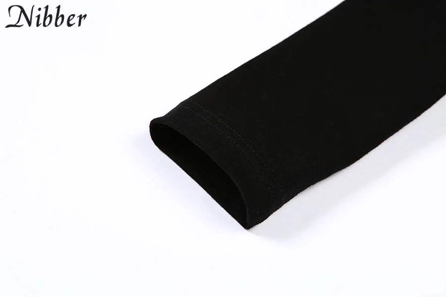 NIBBER street style sexy backless hollow out Bandage top slim turtleneck t-shirt crop top2019autumn  trend full sleeve tee femme