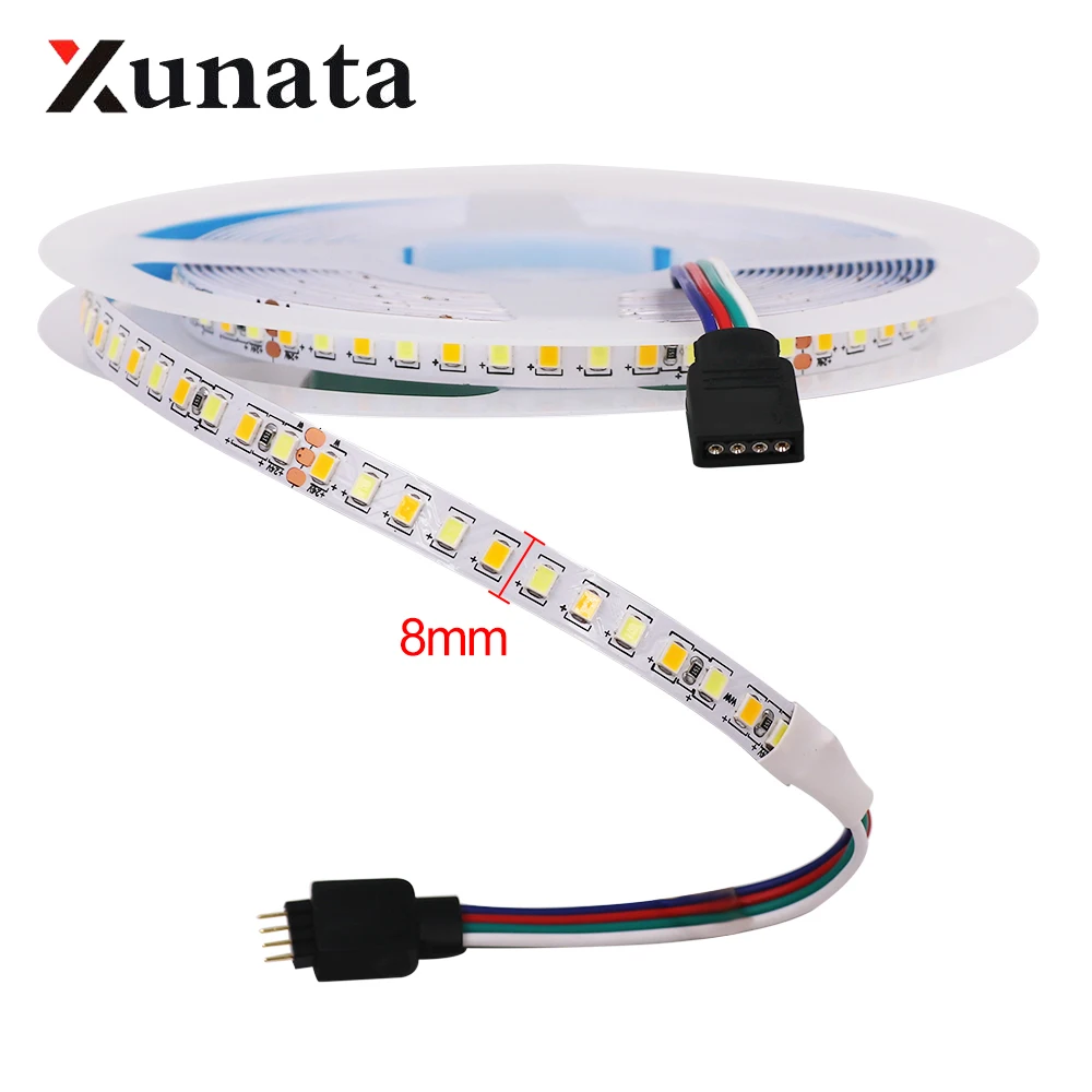 2835 Светодиодная лента светильник DC 24 В IP21 без водонепроницаемости цветовая температура 5 м/лот 168 светодиодный s/m белый+ теплый белый CCT Светодиодная лента