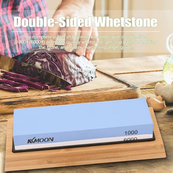 

Premium Whetstone Cut Sharpening Stone Set Sharpener for All Blade Non Slip Base Cutter Sharpener 1000#/6000# Grit For Kitchen