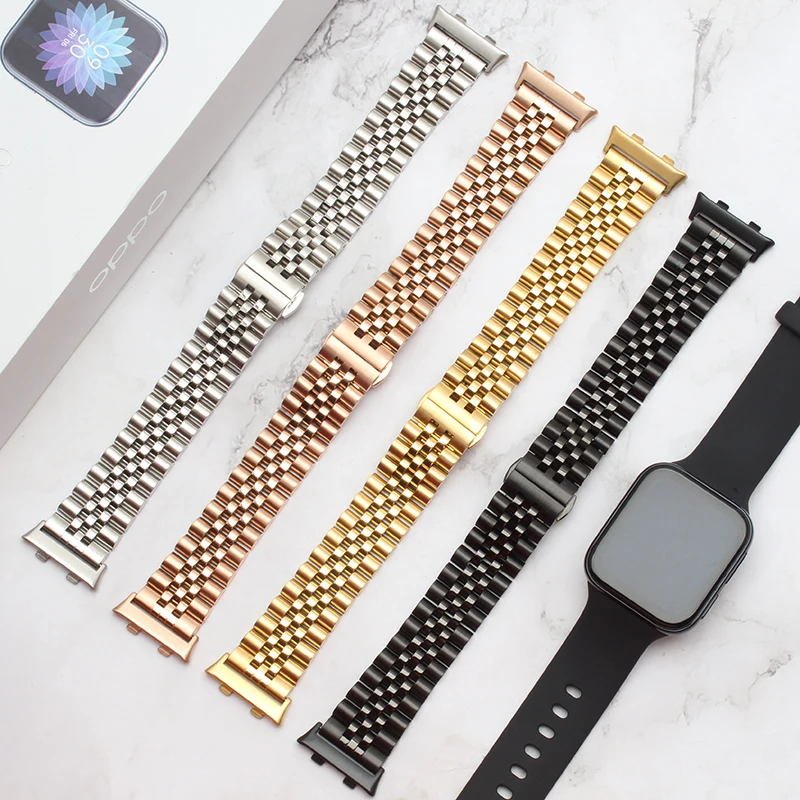 Stainless Steel Band For OPPO Watch Strap 46mm Band Replacement Bracelet for oppo watch 41MM 46MM band accessories wristband