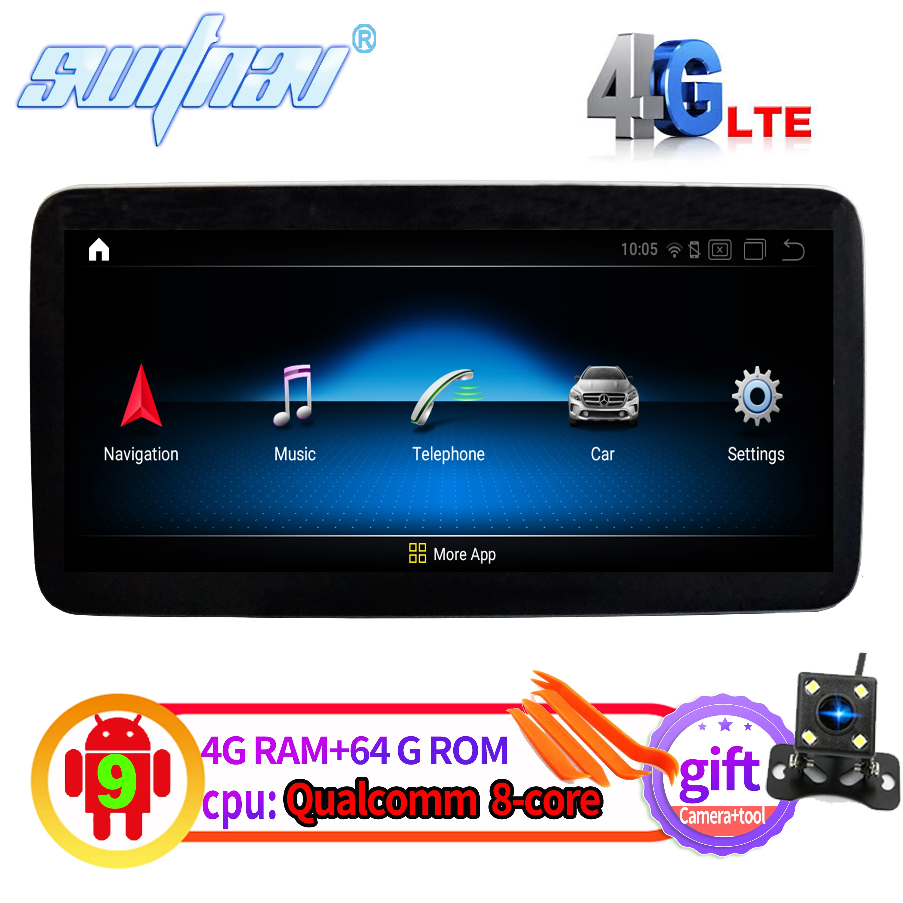 SWITNAV 4 Гб+ 64 Гб Qualcomm Android 9,0 автомобильный dvd-плеер для BENZ c-класса GLC(-) NTG5.0 Автомобильный мультимедийный автомобильный аудио gps 4G