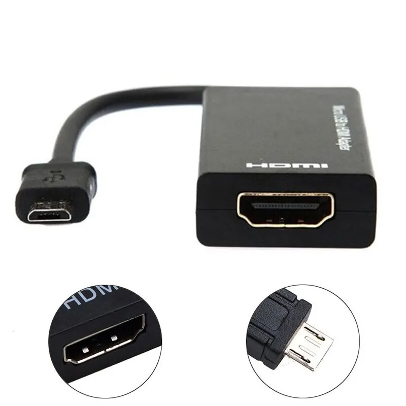 Micro USB к HDMI HD кабель-адаптер Male to Female 1080P HD HDMI аудио видео кабель MHL конвертер для ТВ ПК ноутбук