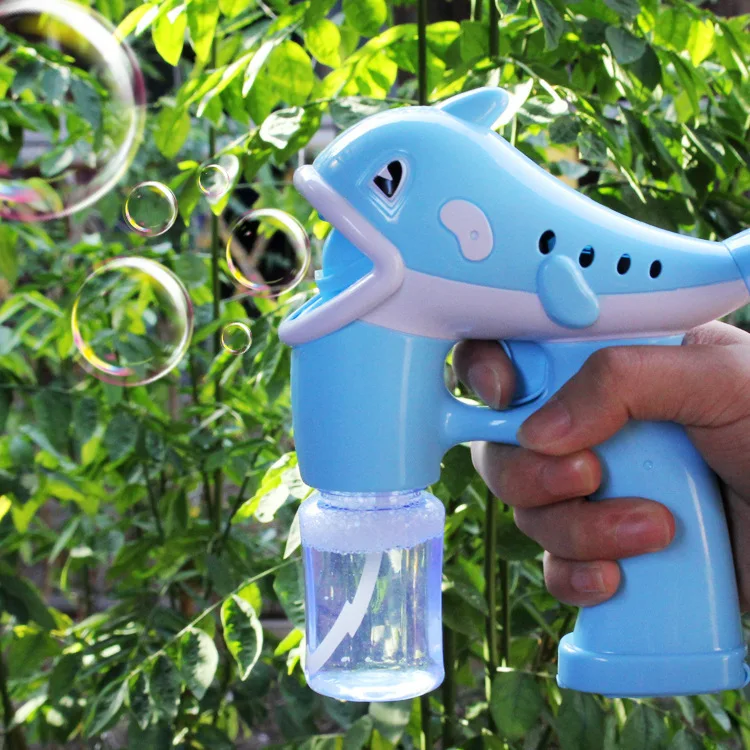 Douyin горячая Распродажа детский полностью автоматический пузырьковый пистолет в форме дельфина музыкальный светильник электрическая дующая машина с пузырями игрушка
