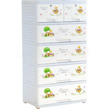 

Thickened Pp Large 60/65 Plastic Drawer Receiving Cabinet, Storage Box, Baby Clothes And Children's Wardrobe