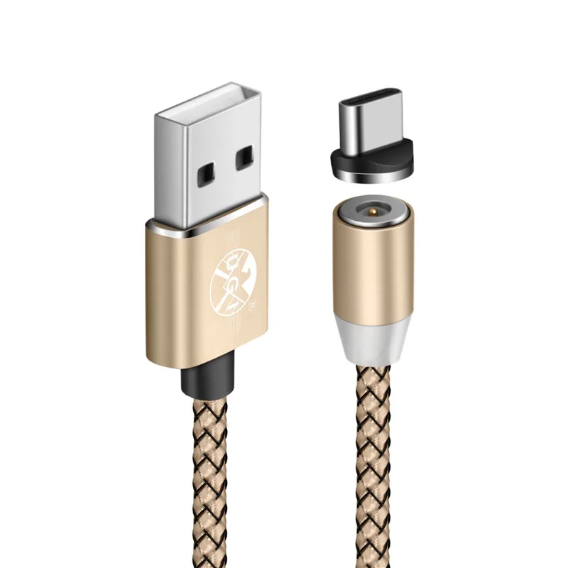 1 м 2 м Круглый Магнитный usb-разъем для быстрой зарядки зарядное устройство кабель для сотовых телефонов - Цвет: Rose Gold Type-C