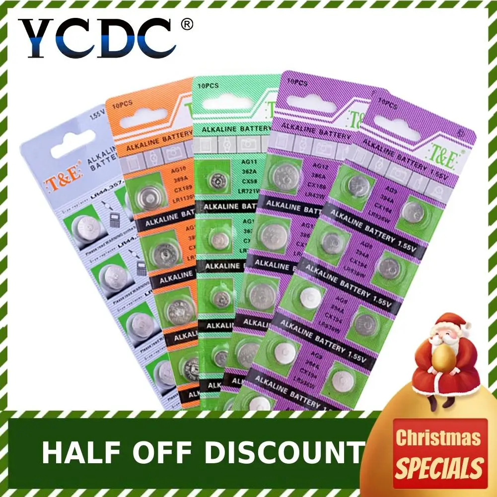 YCDC 10 шт. 1,5 В батареи AG8 AG9 AG10 AG11 AG12 AG13 391 SR936 LR54 L1131 SR721 LR43 LR1154 LR44 часы батарея Кнопка монет|cell coin battery|cell button batteries lr44cell batteries | АлиЭкспресс