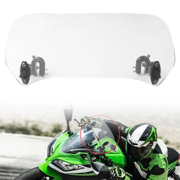 

365mm Universal Motorcyle Windscreen Adjustable Windshield Spoiler Air Deflector For Honda Yamaha Suzuki Kawasaki Ducati Triumph