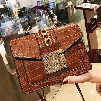 

Fashion Alligator Shoulder Bags Women Designer Chains Handbags Luxury Pu Leatehr Crossbody Bag Small Envelope Flap Famale Purses