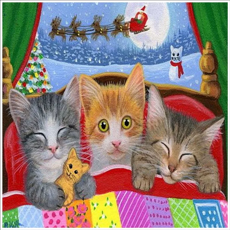 Merry Christmas печатная Подушка с рисунком кошки Модель декоративных подушек для дивана подушка 45x45 см домашний декор