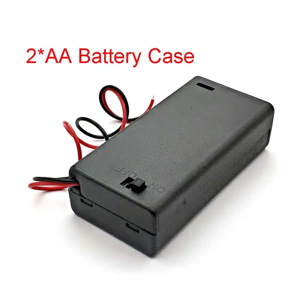 Low Price Battery-Holder Connector Storage-Case-Box On/off-Switch 2AA Black 3V with Lead-Wire Lightweight 32827610196