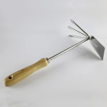 Небольшой ручной экскаватор и мотыга комбо, деревянная ручка