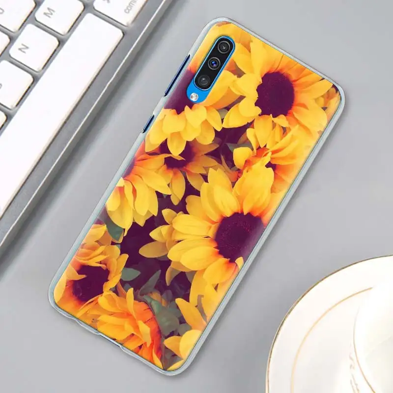 Летняя Маргаритка Подсолнух цветочный телефонный корпус для samsung Galaxy A10 A20e A30 A40 A50s A60 A70 A80 A6 A7 A8 A9 в твердом переплете